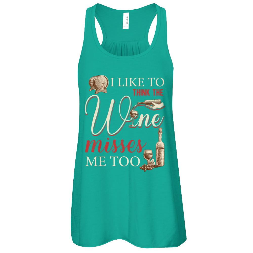 I Like To Think The Wine Misses Me Too Funny Pregnant-T-Shirt & Tank Top-Women's Flowy Racerback Tank-Kelly