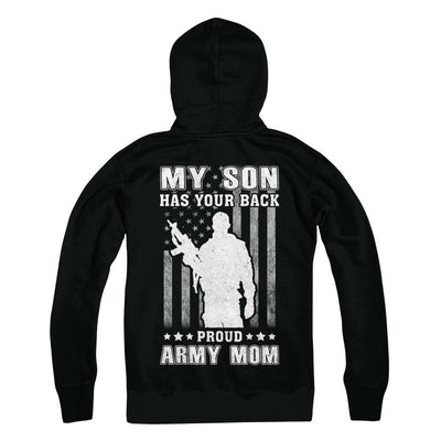 American Flag MY SON HAS YOUR BACK PROUD ARMY MOM-T-Shirt & Hoodie-Hanes - Heavyweight Pullover Hoodie-Black