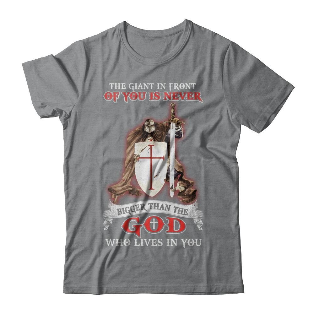 Knight Templar The Giant In Front Never Bigger Than The God-T-Shirt & Hoodie-Classic T-Shirt-Sport Grey