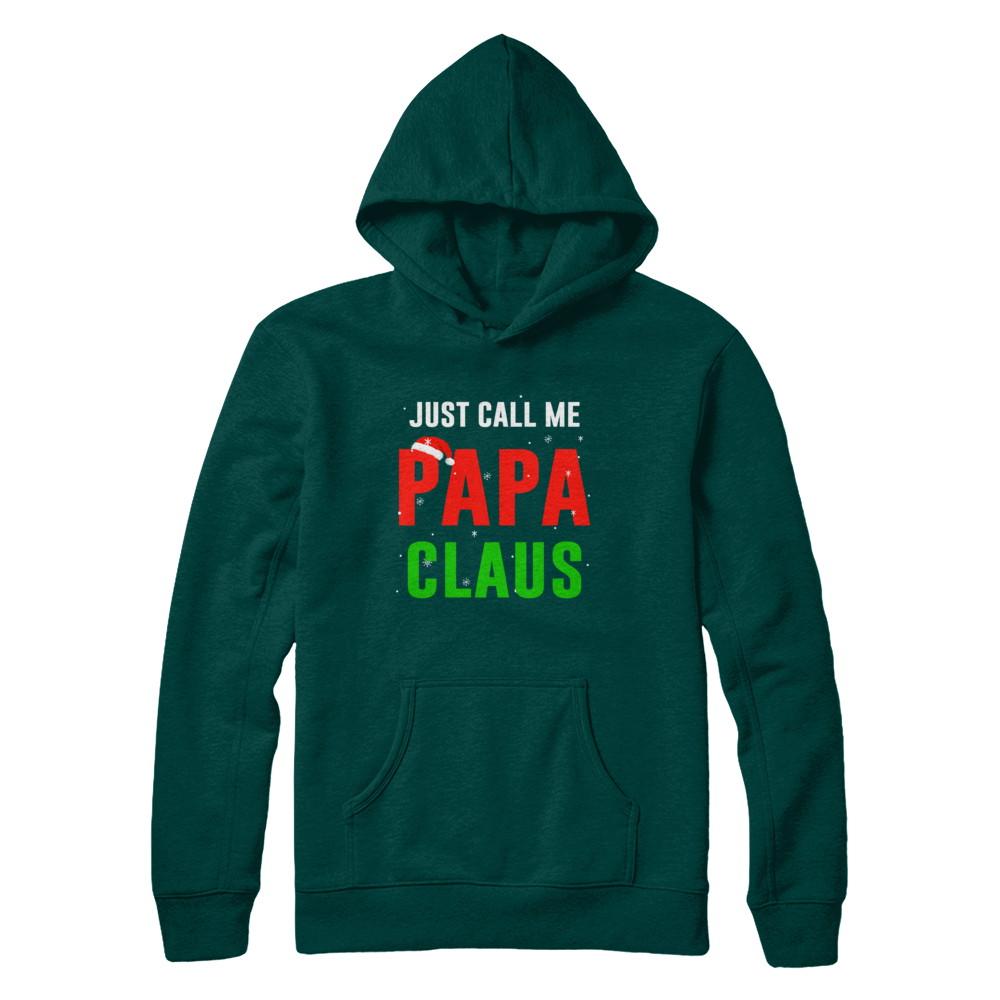 Santa Papa Claus Matching Family Christmas Pajamas-T-Shirt & Sweatshirt-Pullover Hoodie-Deep Forest