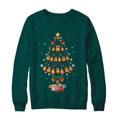 Music Guitar Christmas Tree Merry Xmas Gift-T-Shirt & Sweatshirt-Crewneck Sweatshirt-Deep Forest