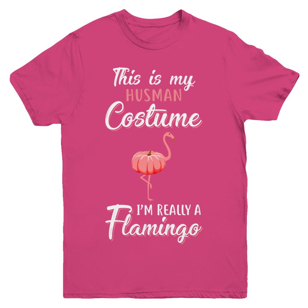 This Is My Human Costume I'm Really A Flamingo Halloween Youth-Youth Shirt-Youth T-Shirt-Heliconia