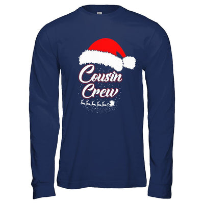 Cousin Crew Matching Family Funny Christmas-T-Shirt & Hoodie-Long Sleeve T-Shirt-Navy