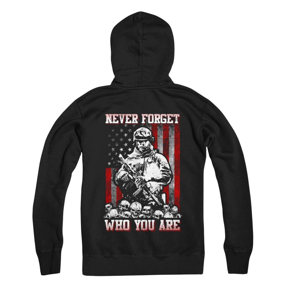 Veteran Soldier Never Forget Who You Are-T-Shirt & Hoodie-Pullover Hoodie-Black