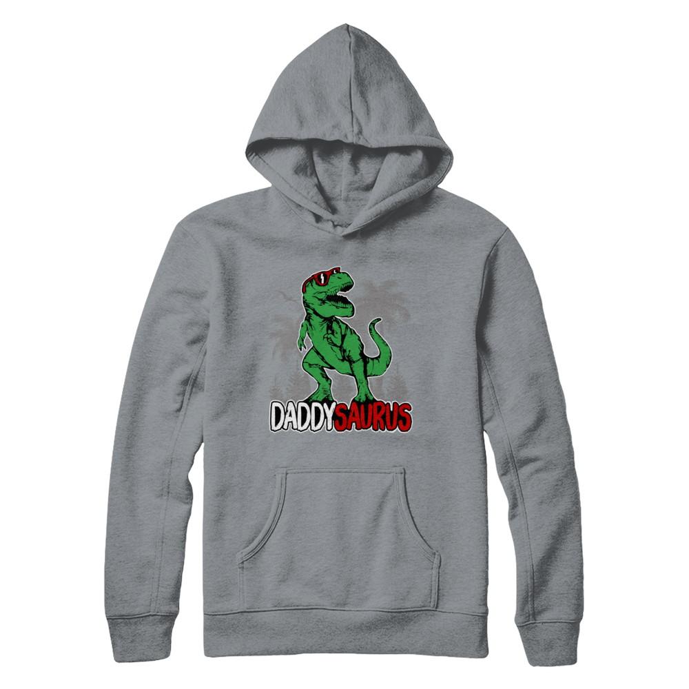 Daddysaurus Fathers Day Dinosaur T Rex Daddy Saurus-T-Shirt & Hoodie-Pullover Hoodie-Light Steel