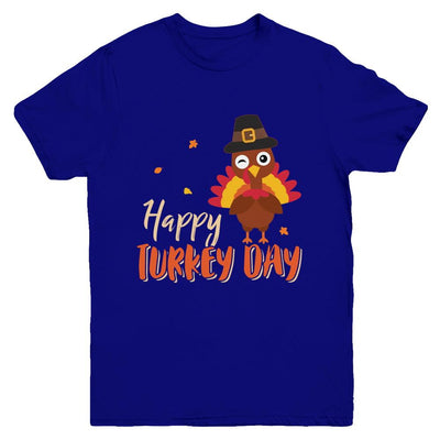 Happy Turkey Day Funny Thanksgiving Gift Youth-Youth Shirt-Youth T-Shirt-Navy