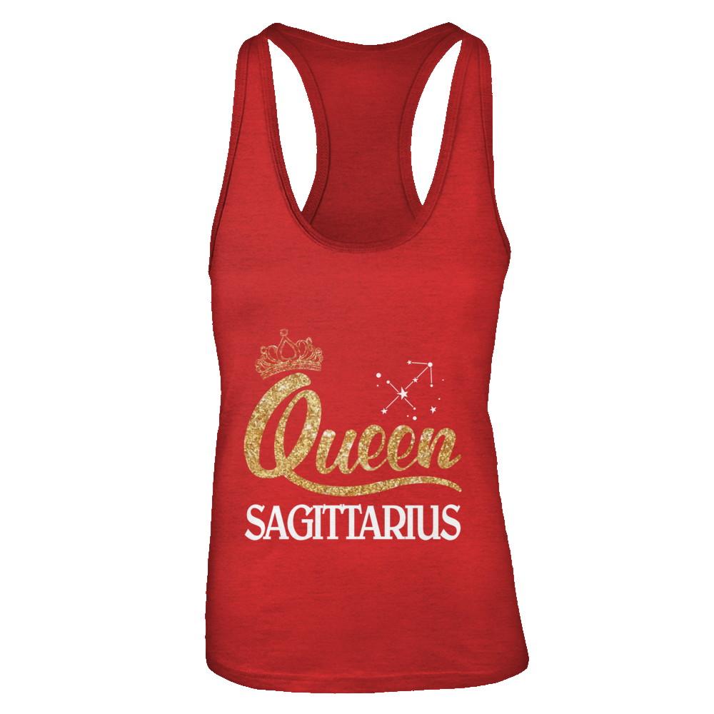 Queen Sagittarius Zodiac November December Birthday Gift-T-Shirt & Tank Top-Women's Ideal Racerback Tank-Red