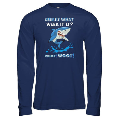 Guess What Week It Is Shark-T-Shirt & Tank Top-Long Sleeve T-Shirt-Navy