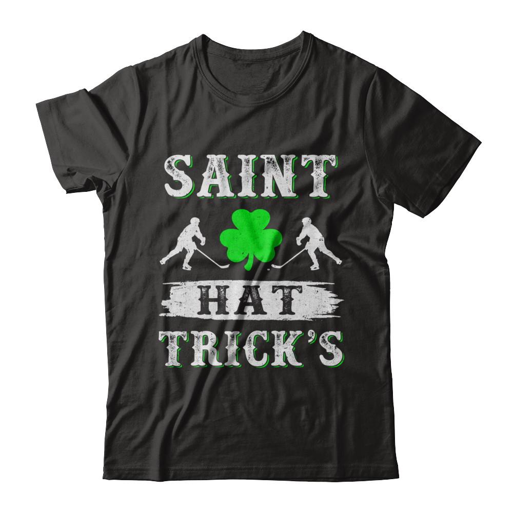 St Patricks Day Hockey Saint Hat Trick's Day-T-Shirt & Hoodie-Premium T-Shirt-Black