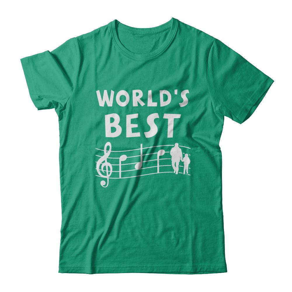 World's Best Dad Ever Treble Clef Musician Fathers Day-T-Shirt & Hoodie-Classic T-Shirt-Kelly Green