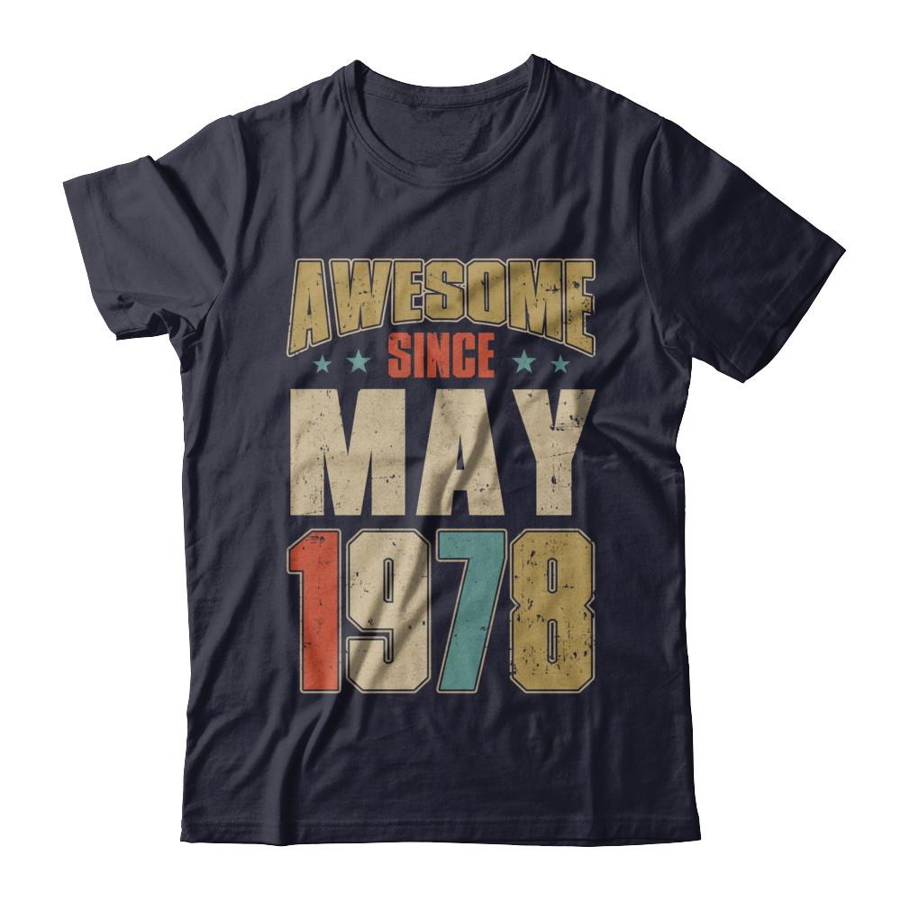Vintage Retro Awesome Since May 1978 43th Birthday-T-Shirt & Hoodie-Premium T-Shirt-Midnight Navy