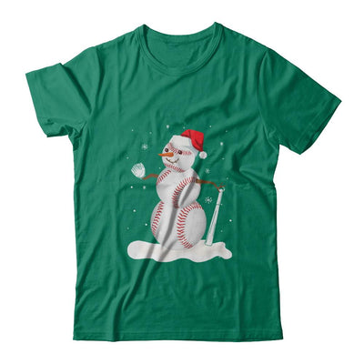 Christmas Baseball Snowman Christmas-T-Shirt & Sweatshirt-Classic T-Shirt-Kelly Green