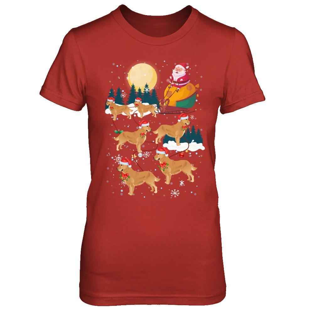 Dog Reindeer Golden Retriever Christmas Gift-T-Shirt & Sweatshirt-Women's T-Shirt-Red