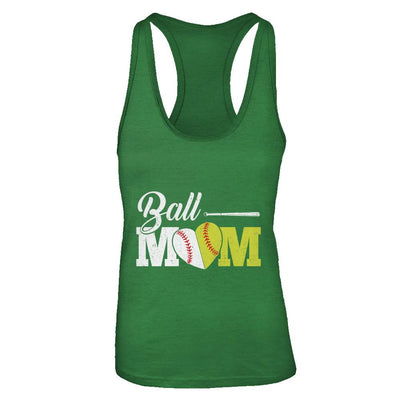 Funny Softball Mom Baseball Mom Mothers Day-T-Shirt & Tank Top-Women's Ideal Racerback Tank-Kelly Green