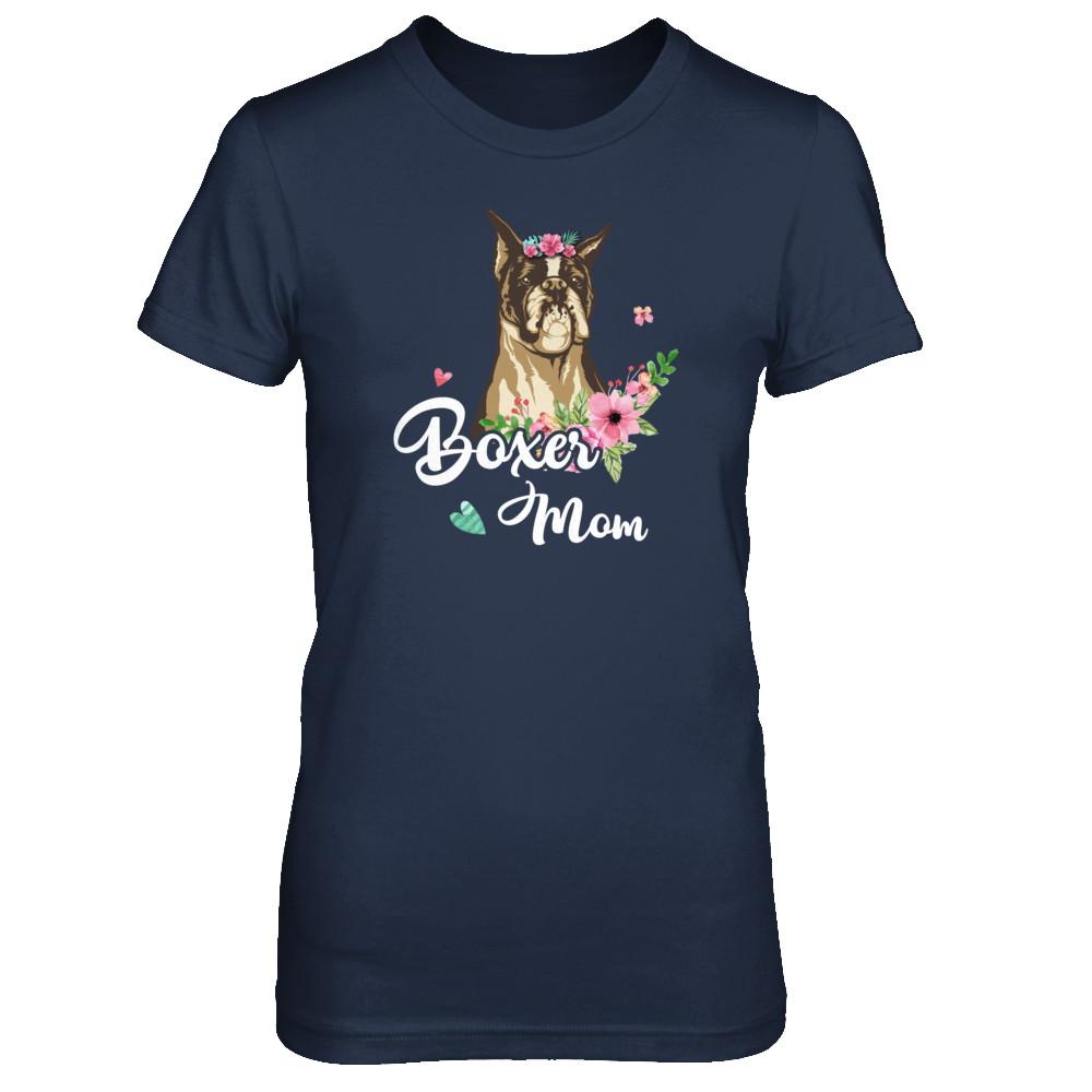 Boxer Mom Funny Dog Mom Gift Idea-T-Shirt & Tank Top-Women's T-Shirt-Navy