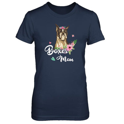Boxer Mom Funny Dog Mom Gift Idea-T-Shirt & Tank Top-Women's T-Shirt-Navy