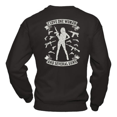 I Love One Woman And Several Guns-T-Shirt & Hoodie-Crewneck Sweatshirt-Black