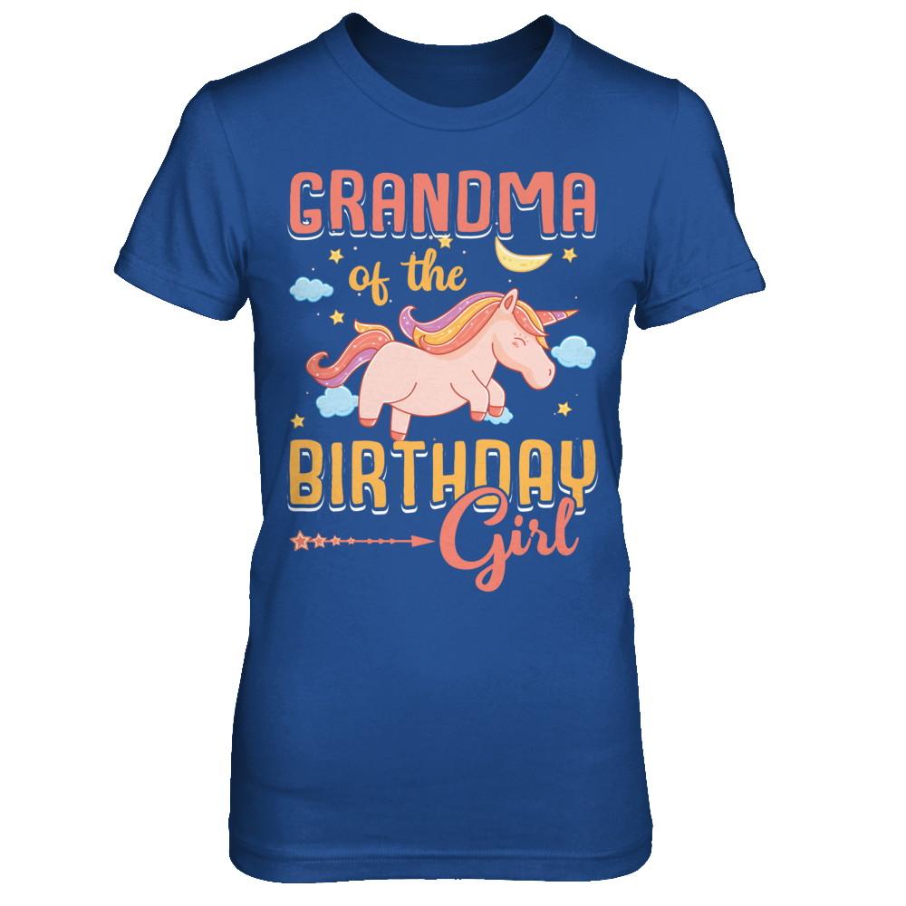 Grandma Of The Birthday Girl Unicorn-T-Shirt & Hoodie-Women's T-Shirt-Royal