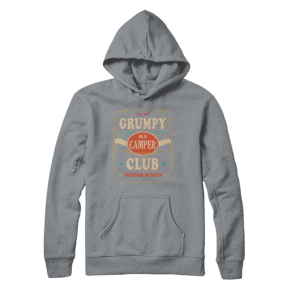 Grumpy Old Camper Club Founding Member Papa Camping-T-Shirt & Hoodie-Pullover Hoodie-Light Steel