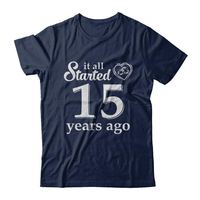 15Th Wedding Anniversary Married Couples 2006 Husband Wife-T-Shirt & Hoodie-Classic T-Shirt-Navy