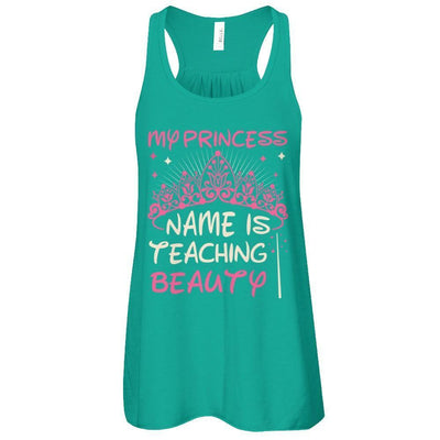 My Princess Name Is Teaching Beauty-T-Shirt & Tank Top-Women's Flowy Racerback Tank-Kelly