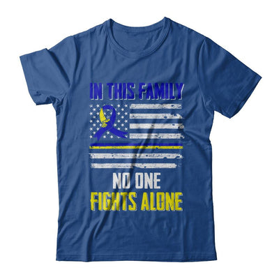 In This Family No One Fights Alone Down Syndrome-T-Shirt & Hoodie-Classic T-Shirt-Royal