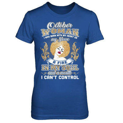 I'm An October Woman Funny Birthday-T-Shirt & Sweatshirt-Women's T-Shirt-Royal