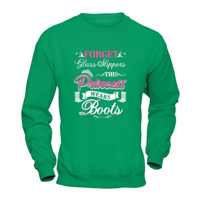 Forget Glass Slippers This Princess Wears Boots-T-Shirt & Tank Top-Crewneck Sweatshirt-Irish Green