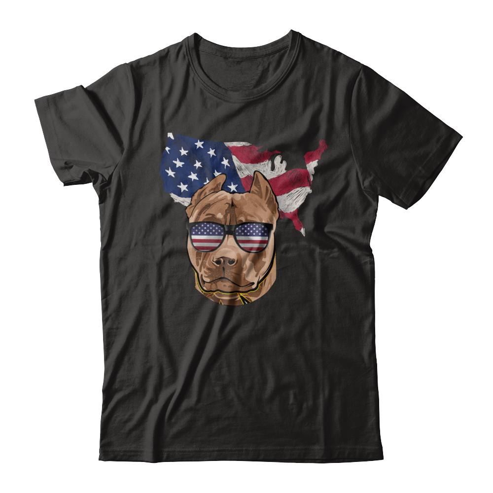 Funny Patriot Pit bull Dog 4Th Of July American Flag