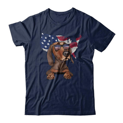 Funny Patriot Dachshund Dog 4Th Of July American Flag-T-Shirt & Hoodie-Classic T-Shirt-Navy