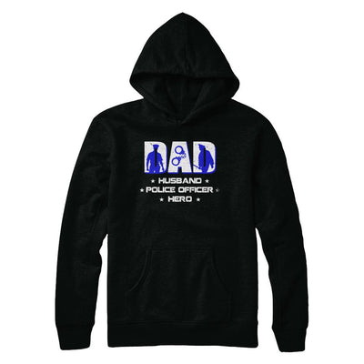Dad Husband POLICE OFFICER Hero PoliceMan Fathers Day-T-Shirt & Hoodie-Pullover Hoodie-Black
