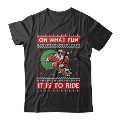 Oh What Fun It Is To Ride Skateboard Christmas Sweater-T-Shirt & Sweatshirt-Classic T-Shirt-Black