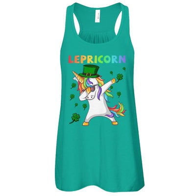 Dabbing Lepricorn Unicorn St Patricks Day Gift-T-Shirt & Tank Top-Women's Flowy Racerback Tank-Kelly