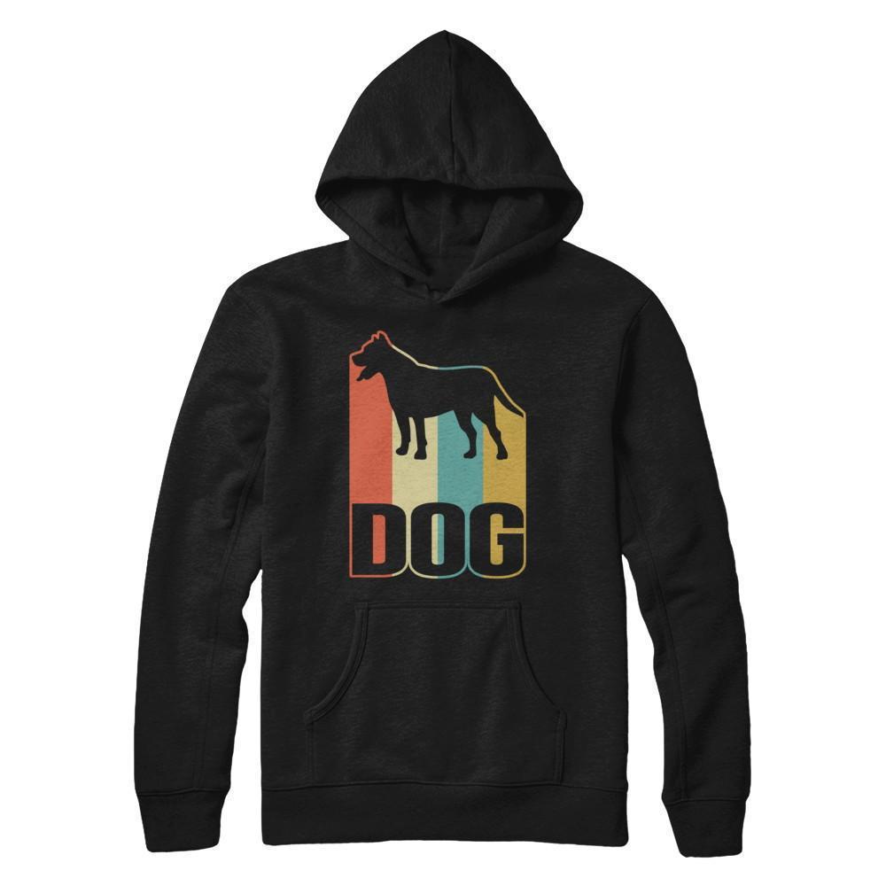 Classic Vintage Retro Style Dog-T-Shirt & Hoodie-Pullover Hoodie-Black