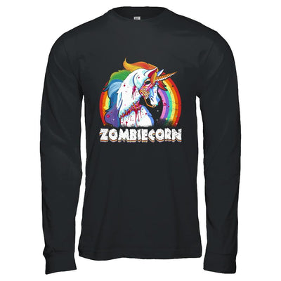 Zombiecorn Zombie Unicorn Halloween For Women-T-Shirt & Hoodie-Long Sleeve T-Shirt-Black