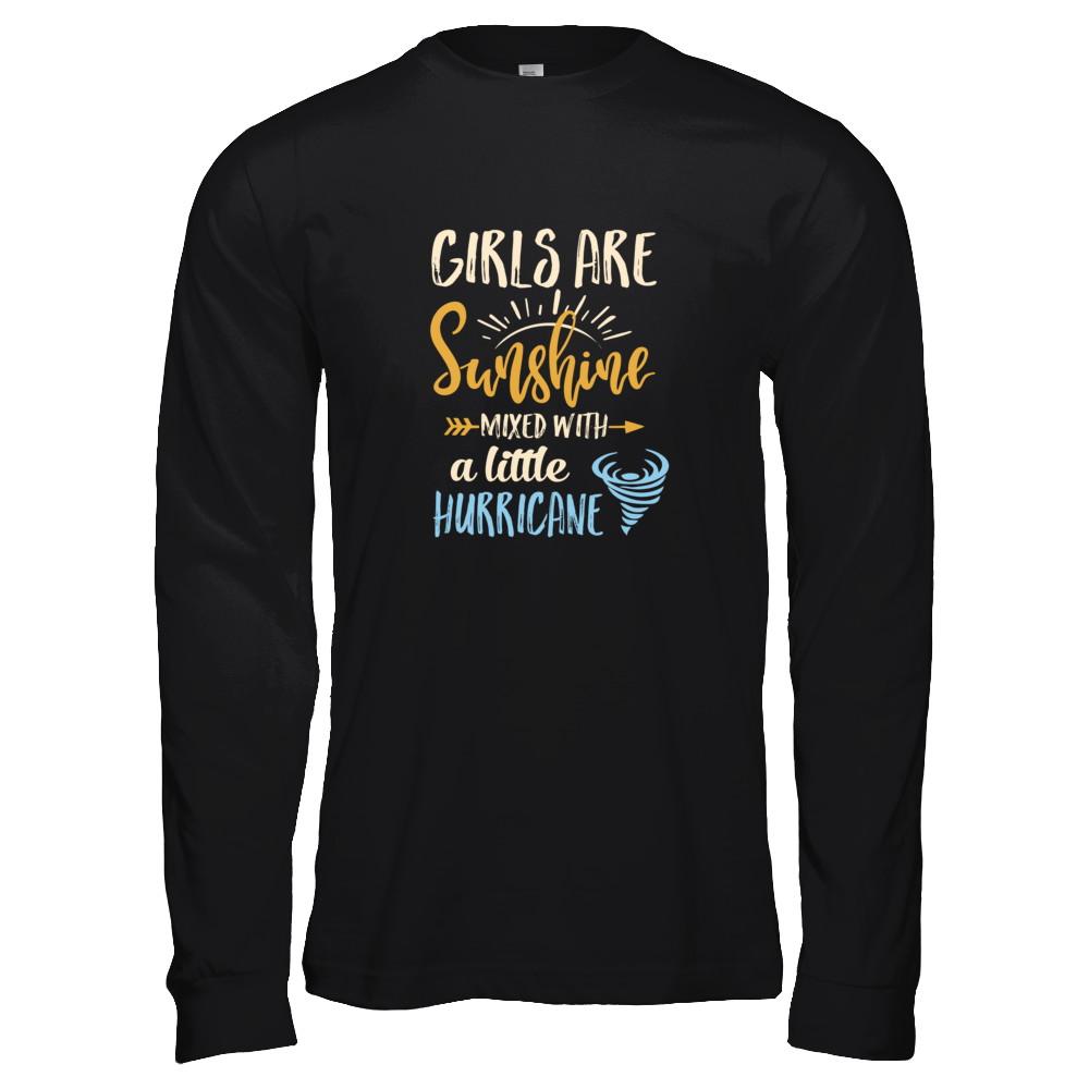 Girls Are Sunshine Mixed Little Hurricane-T-Shirt & Tank Top-Long Sleeve T-Shirt-Black