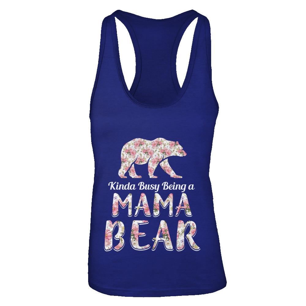 Mama Bear Dinosaur Kinda Busy Being A Mamabear-T-Shirt & Tank Top-Women's Ideal Racerback Tank-Royal
