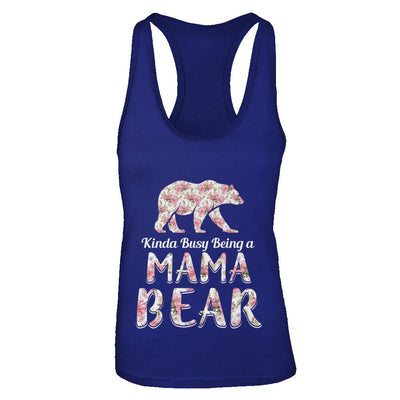Mama Bear Dinosaur Kinda Busy Being A Mamabear-T-Shirt & Tank Top-Women's Ideal Racerback Tank-Royal