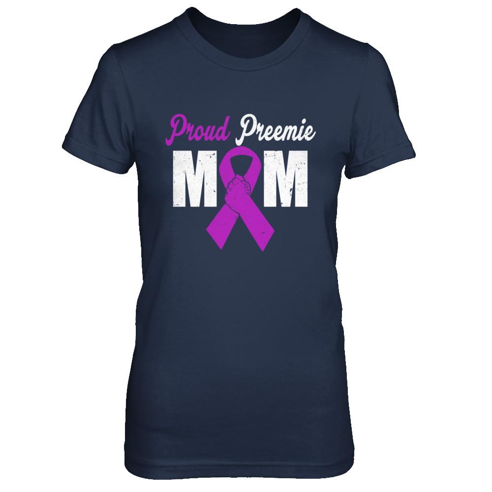 Mothers Day Proud Preemie Mom Premature Birth Awareness-T-Shirt & Hoodie-Women's T-Shirt-Navy