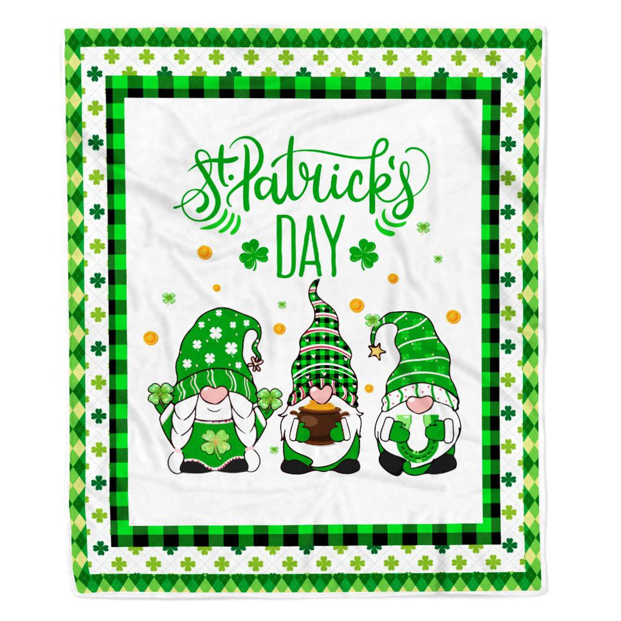 Cute Gnomes St Patrick's Fleece Blanket Fleece Blanket-Blanket-Fleece Blanket-30 x 40 Inches - Baby Size