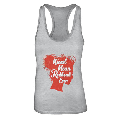 Nicest Mean Redhead Ever For Readhead Women-T-Shirt & Tank Top-Women's Ideal Racerback Tank-Heather Grey