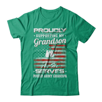 Supporting My Grandson As He Serves Proud Army Grandpa-T-Shirt & Hoodie-Classic T-Shirt-Kelly Green