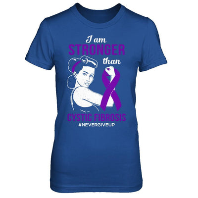 I Am Stronger Than Cystic Fibrosis Awareness Support-T-Shirt & Hoodie-Women's T-Shirt-Royal