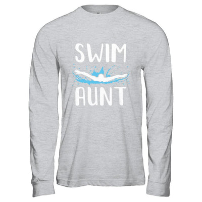 Swim Aunt Funny Swimming Birthday Gift-T-Shirt & Hoodie-Long Sleeve T-Shirt-Sport Grey