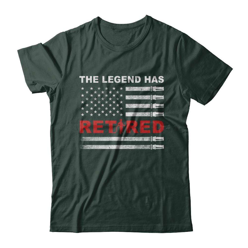 The Legend Has Retired Firefighter Retirement Gift-T-Shirt & Hoodie-Classic T-Shirt-Forest Green