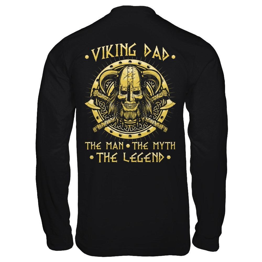 Viking Dad The Man The Myth The Legend-T-Shirt & Hoodie-Long Sleeve T-Shirt-Black