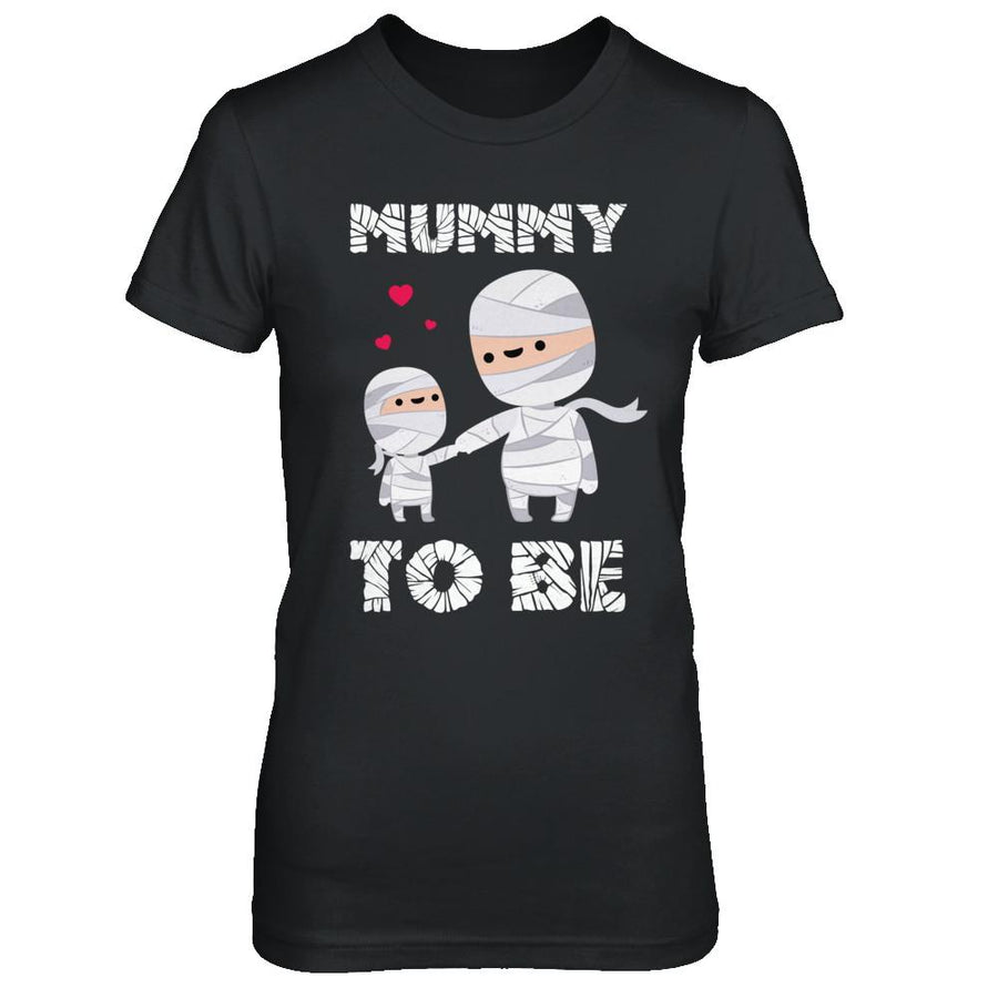 Cute Funny Mummy To Be Pregnant Mom Halloween-T-Shirt & Hoodie-Women's T-Shirt-Black