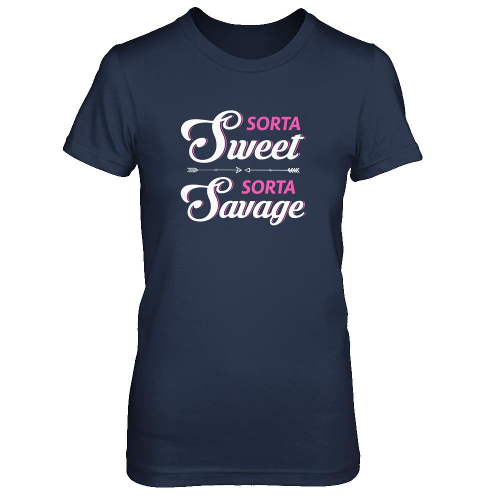 Sorta Sweet Sorta Savage-T-Shirt & Tank Top-Women's T-Shirt-Navy