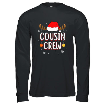 Cousin Crew Reindeer Matching Family Christmas-T-Shirt & Hoodie-Long Sleeve T-Shirt-Black
