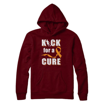 Kick For A Cure Soccer Orange Multiple Sclerosis Awareness-T-Shirt & Hoodie-Pullover Hoodie-Maroon